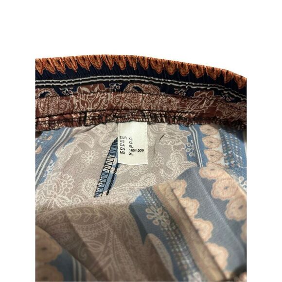 Floerns Women's Size XL Boho Elastic Waist Scarf Print Pleated Midi Skirt - Picture 7 of 9